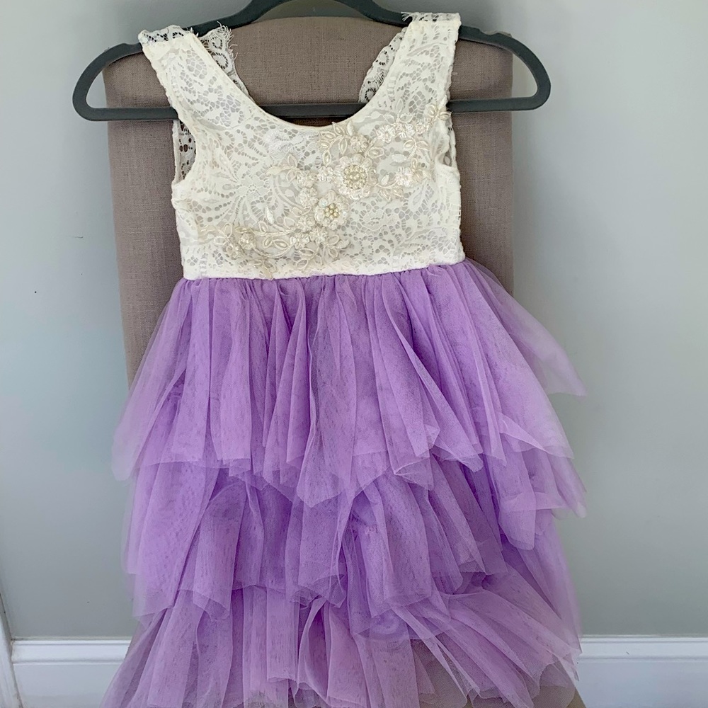 Embellished lace and tulle dress